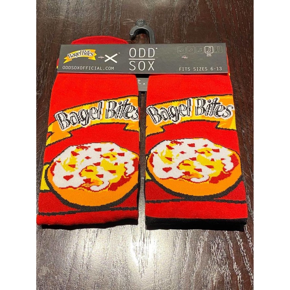 NWT ODD SOX Bagel Bites Crew Socks ~One Pair~